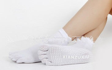 Slip Yoga Socks 5 Toes Socks Letter Print Massage Exercise Short Tube High-quality Cotton Socks Limorista