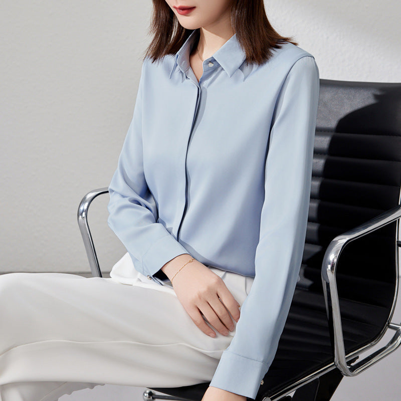 Graceful Satin Top OL Business Clothing Shirt For Women Limorista