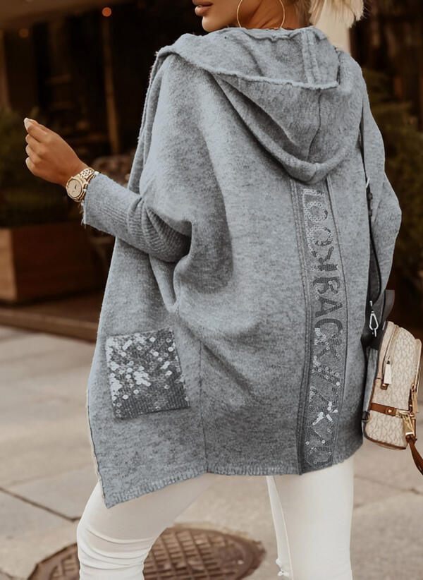 Hooded Temperament Printed Loose Zipper Sweater Coat Limorista