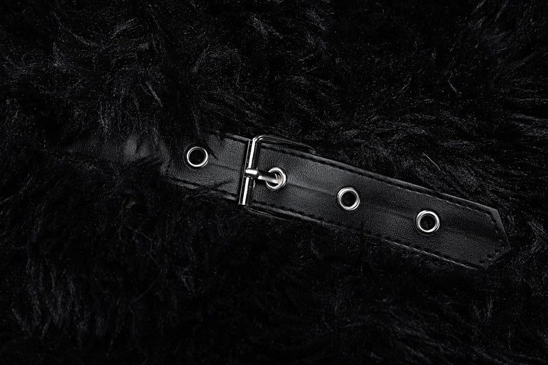 Fluffy Woolen Leather Ring Top Hot Girl Loose Limorista