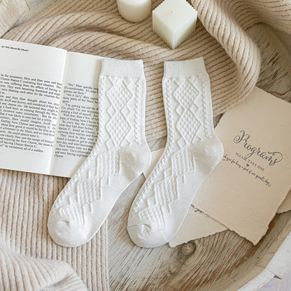 Solid Color Fashion Warm Classic Pattern Wool Socks Limorista