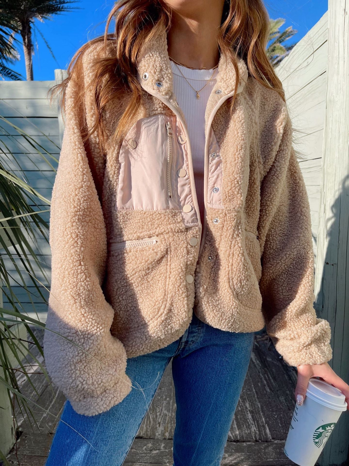 Short Cardigan Plush Jacket Lamb Wool Coat Limorista