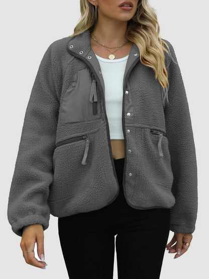Short Cardigan Plush Jacket Lamb Wool Coat Limorista