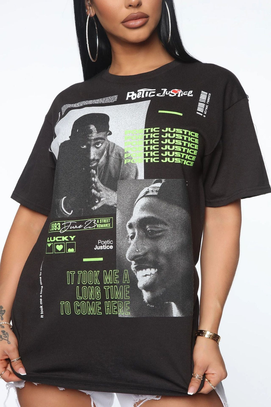 Limorista - Short sleeve feature print skirt