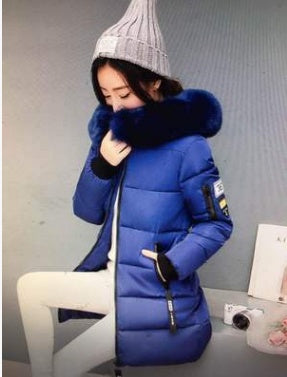 Slim thick cotton jacket large fur collar cotton suit Limorista