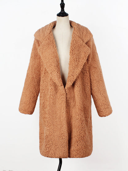 Autumn and winter ladies suit collar faux fur jacket Limorista