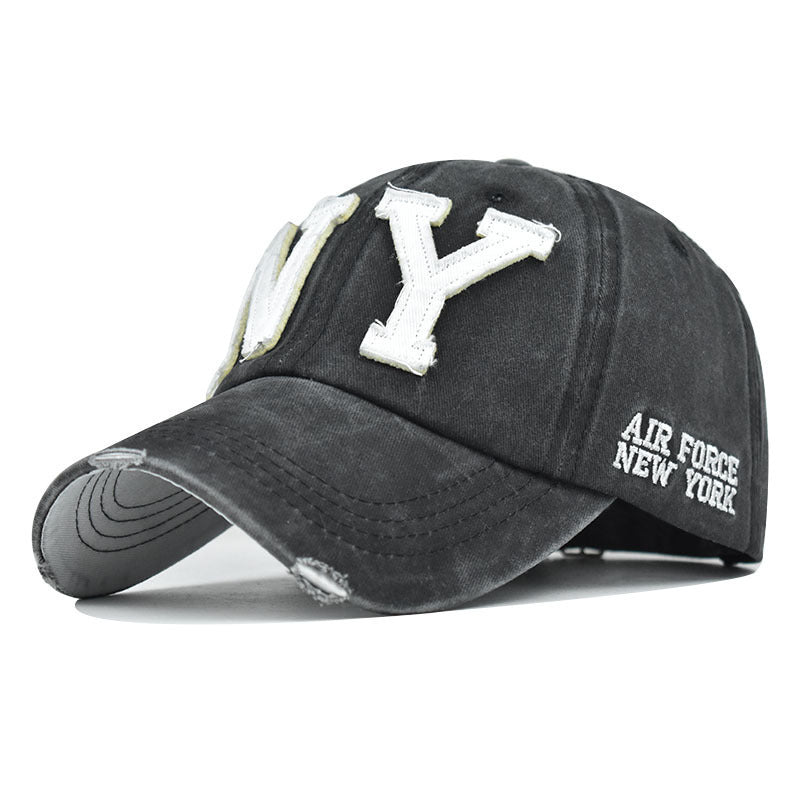 Fashion Washed Cotton Letters Made Old Sunhat Limorista