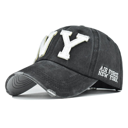 Fashion Washed Cotton Letters Made Old Sunhat Limorista
