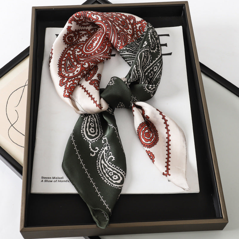 Artificial Silk Striped High-grade Korean Style Stylish Beach Arm Bag Silk Scarf Limorista