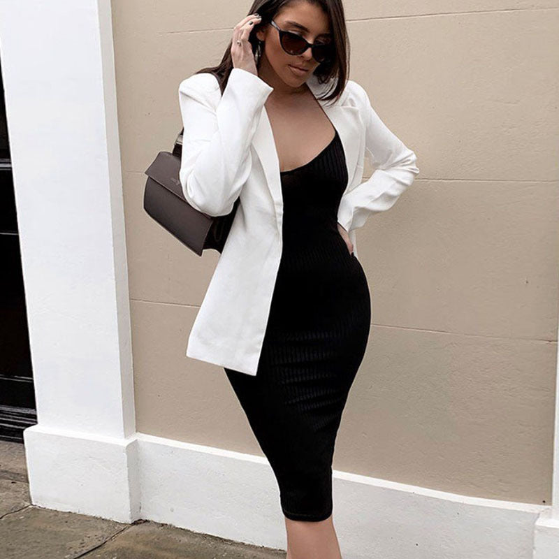 Sexy knitted U-neck hip skirt Limorista
