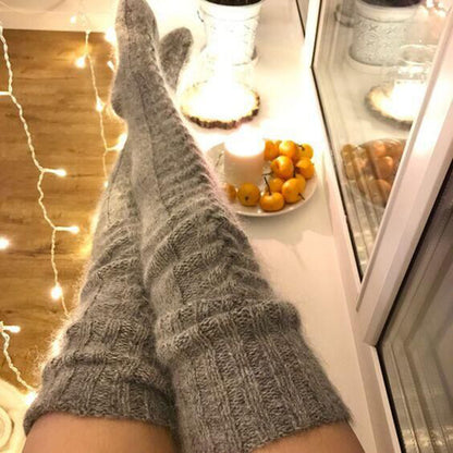 Winter Socks Over The Knee Lengthened Long Tube Knitted Pile Socks Limorista