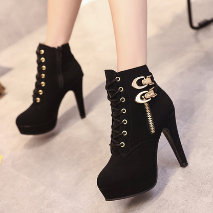 High heels stiletto platform zipper ankle boots Limorista