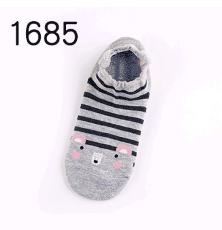 Cute Animals Cotton Short Socks Creative Cartoon Pure Socks Casual Funny Socks Spring Summer Fox Socks Limorista