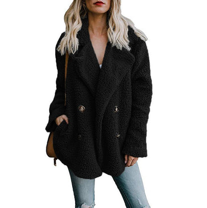 Autumn And Winter Fashion Button Suit Collar Pocket Blouse Limorista