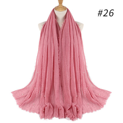 Cotton and linen crumpled monochrome scarf Limorista