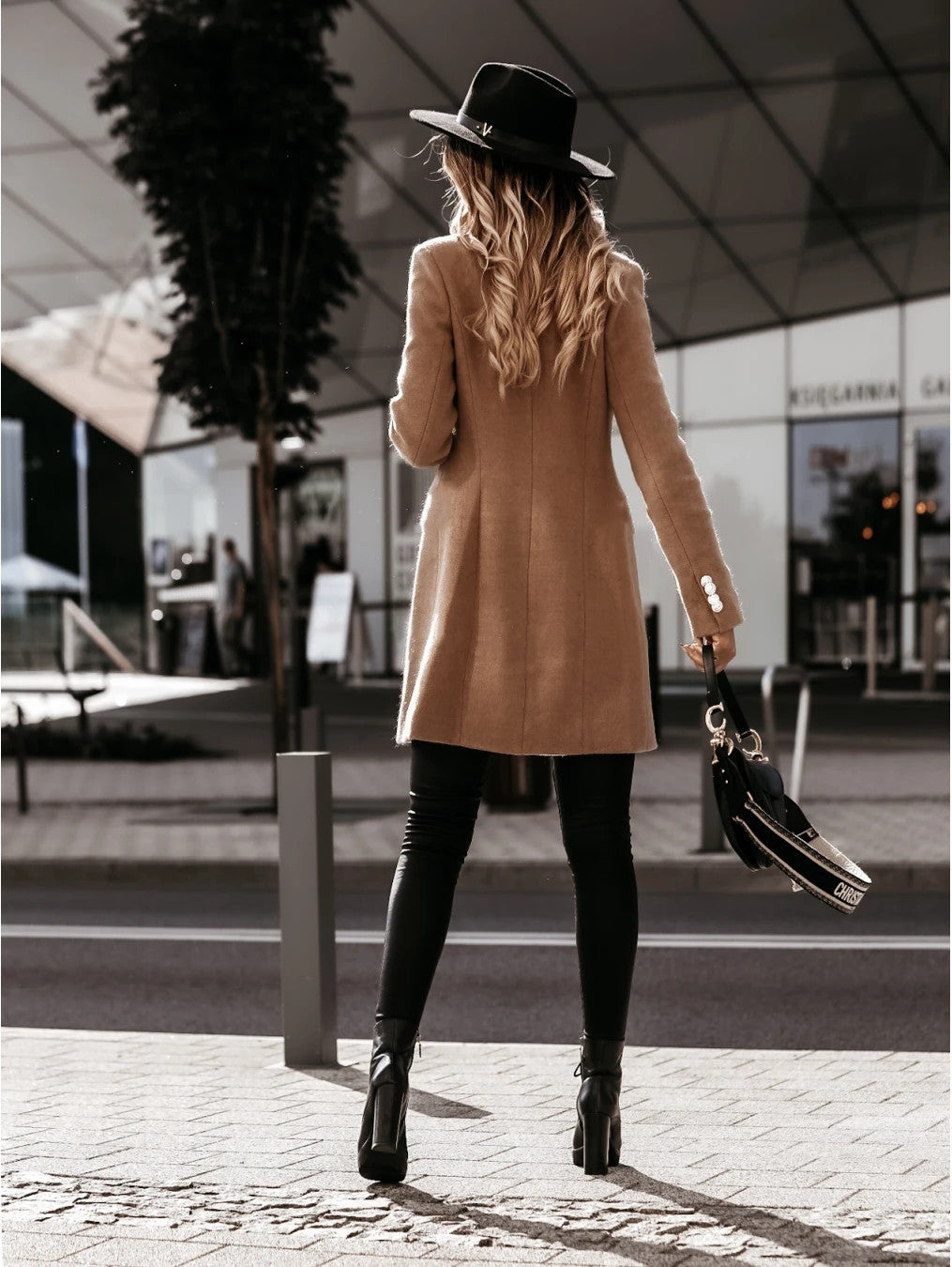 Long-sleeved Suit Collar Double-breasted Coat Coat Women Limorista