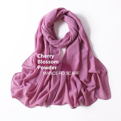 Pure Color Pearl Chiffon Scarf Headcloth Veil Chiffon Scarf Limorista