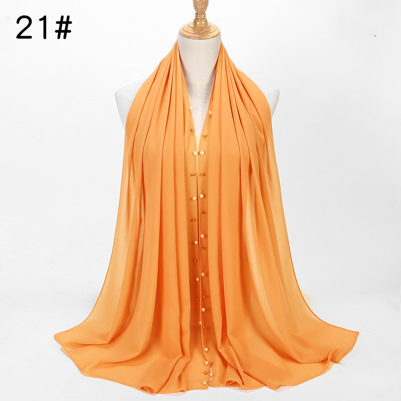 Chiffon nail pearl scarf hijab Limorista