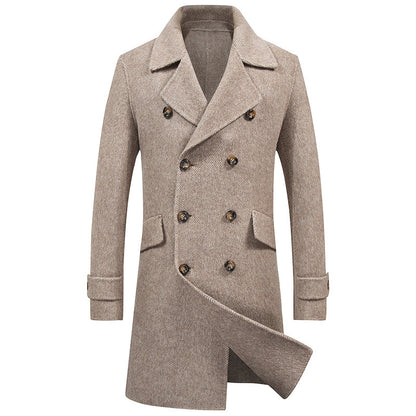 Double-breasted mid-length woolen coat Limorista