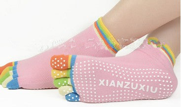 Slip Yoga Socks 5 Toes Socks Letter Print Massage Exercise Short Tube High-quality Cotton Socks Limorista