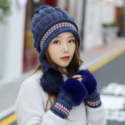 Cozy Knit Fleece-Feel Beanie With Ear Flaps &amp; Pompom Warm Winter Hat For Women Perfect For Skiing &amp; Outdoor Activities Limorista