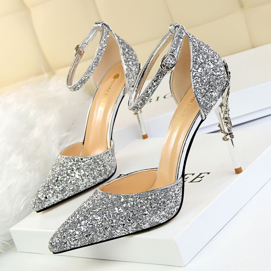 High metallic and sequined heels Limorista
