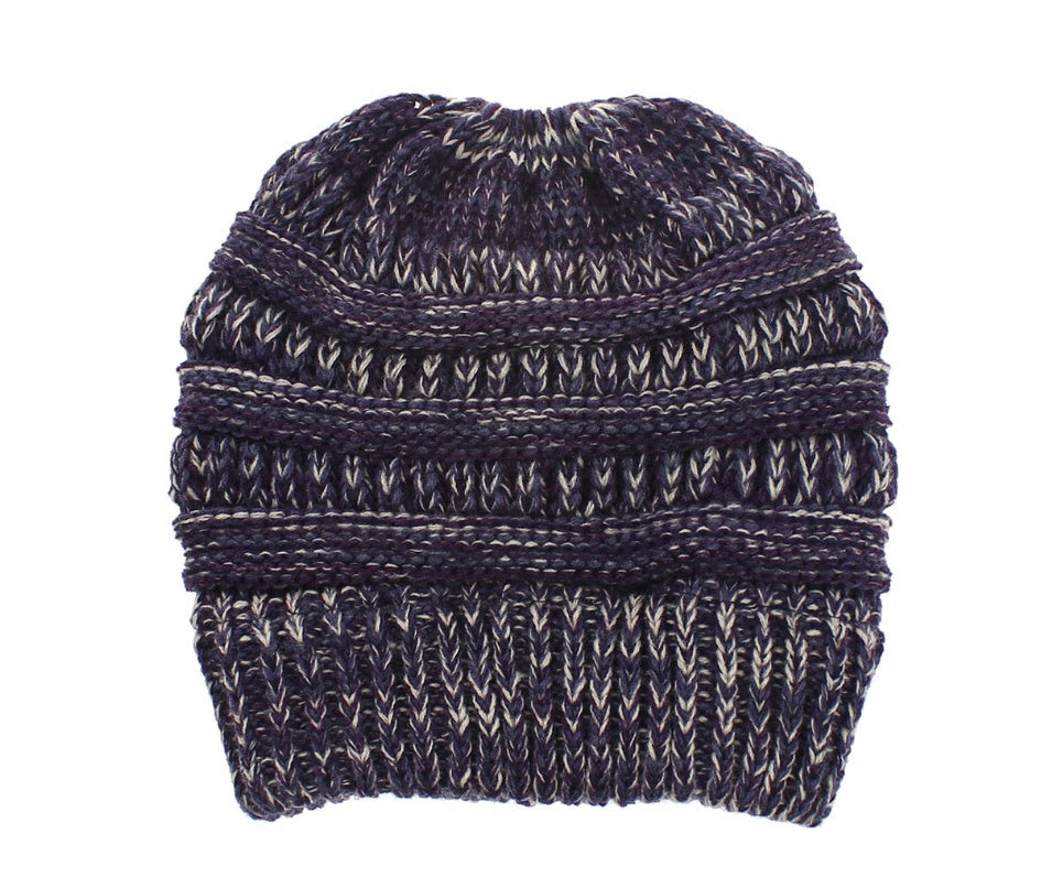 Mixed Color Knitted Wool Hat Ladies Non-labeled Ponytail Hat Limorista