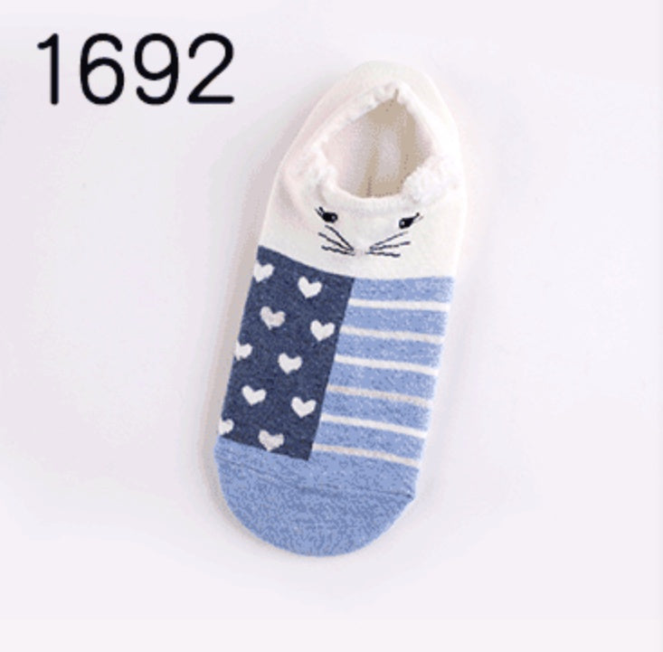 Cute Animals Cotton Short Socks Creative Cartoon Pure Socks Casual Funny Socks Spring Summer Fox Socks Limorista
