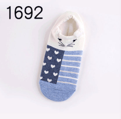 Cute Animals Cotton Short Socks Creative Cartoon Pure Socks Casual Funny Socks Spring Summer Fox Socks Limorista