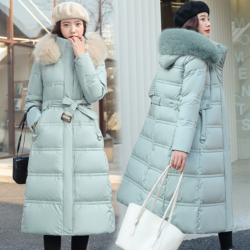Over-the-knee Down Cotton Jacket Thickened Cotton-padded Coat Limorista