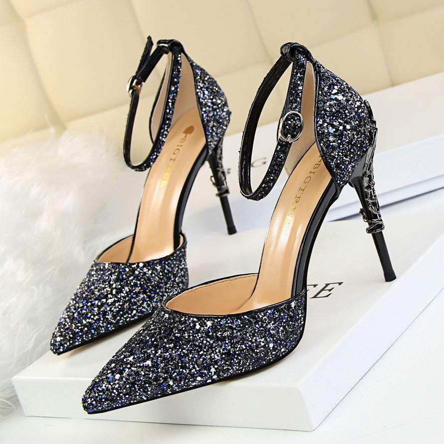 High metallic and sequined heels Limorista