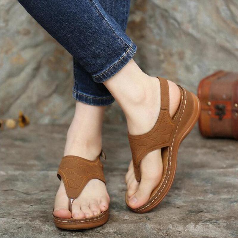 Summer Shoes Roman Retro Style Clip Toe Sandals Women Ankle Buckle Shoes Limorista