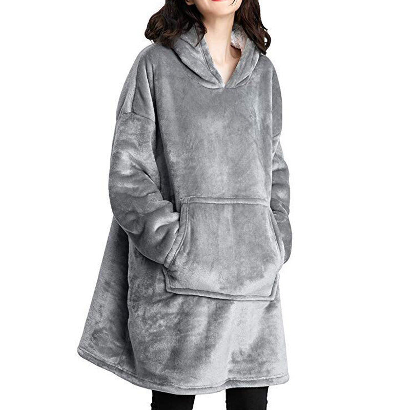 Men And Women Can Wear Zipper Flannel Lazy Blanket Limorista