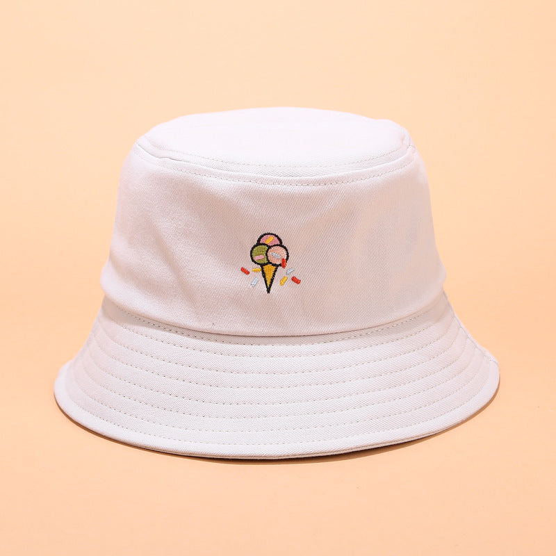Korean version of fun ice cream embroidery fisherman hat Limorista