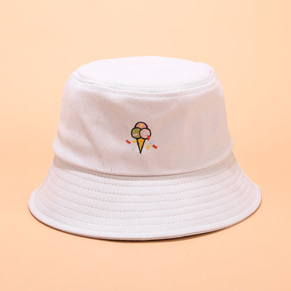 Korean version of fun ice cream embroidery fisherman hat Limorista