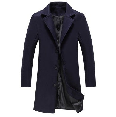 Autumn And Winter New Mens Solid Color Casual Business Woolen Coats Limorista