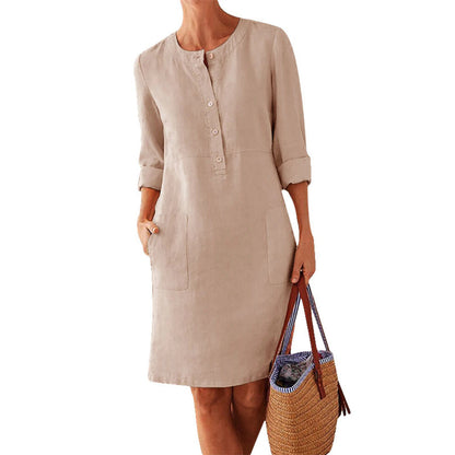 Women Clothing Dress Streetwear Ethnic Style Long Sleeve Dress Limorista