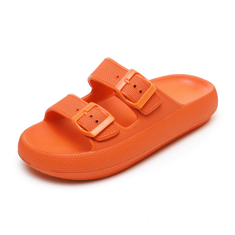High Elastic Rubber Soft Platform Double Buckle Slippers For Women Limorista