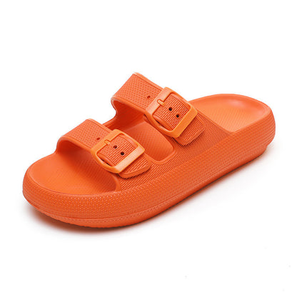 High Elastic Rubber Soft Platform Double Buckle Slippers For Women Limorista