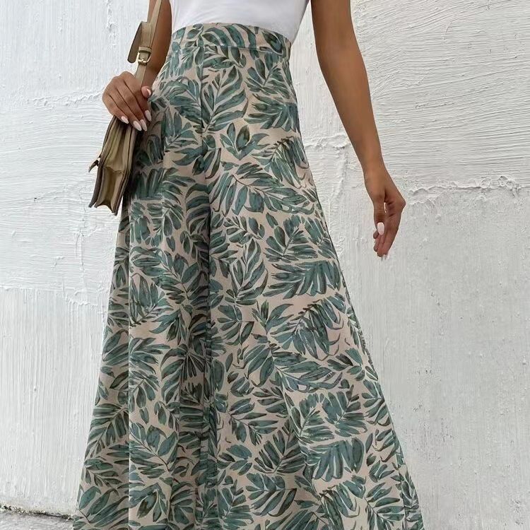 Fashionable Chiffon Floral Wide-leg Pants For Women Limorista