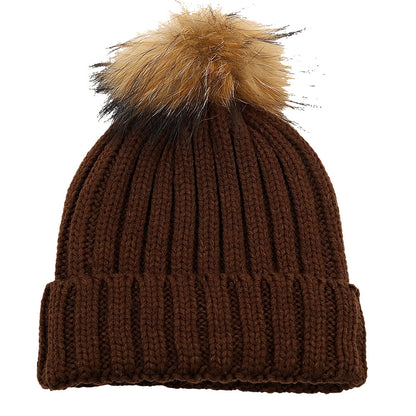 Fur Ball Knitted Hat Warm And Thick Woolen Cap Limorista