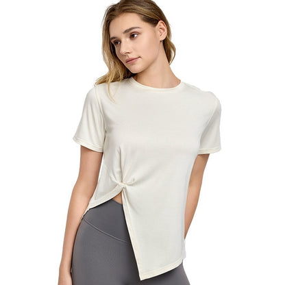 New Yoga Wear Short Sleeve Split Breathable Exercise Top Limorista