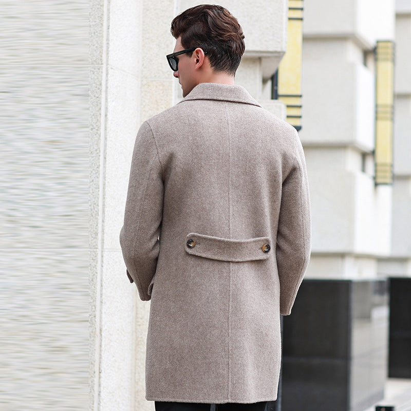 Double-breasted mid-length woolen coat Limorista