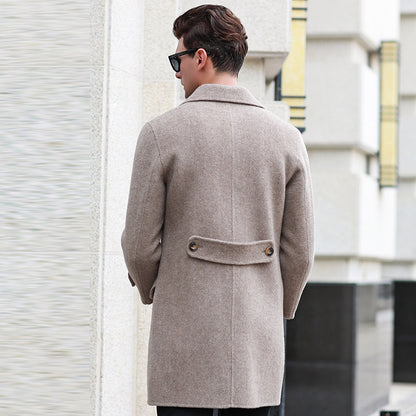 Double-breasted mid-length woolen coat Limorista