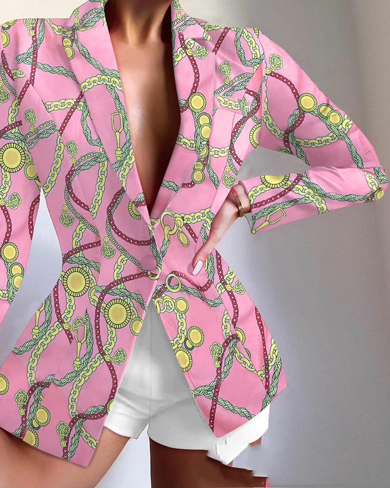 European And American Multicolor Lapel Blazer Limorista