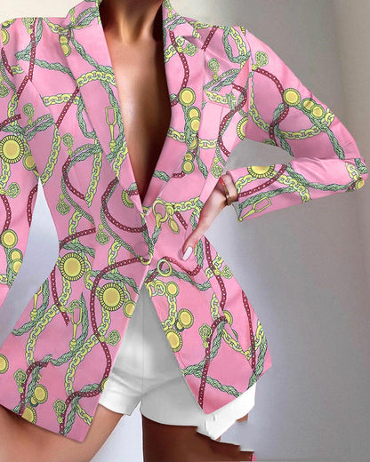 European And American Multicolor Lapel Blazer Limorista