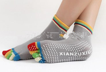 Slip Yoga Socks 5 Toes Socks Letter Print Massage Exercise Short Tube High-quality Cotton Socks Limorista