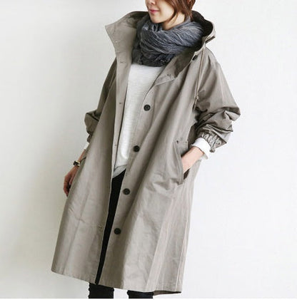 Korean Loose Solid Color British Trench Coat Limorista
