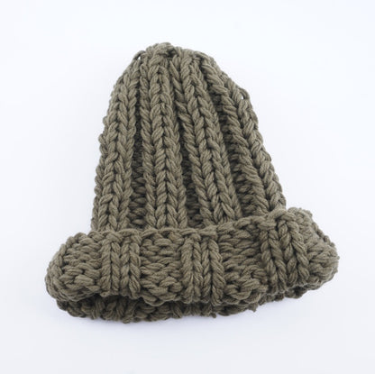 Europe and the United States new knit hat ladies autumn and winter fashion wild thick wool hat solid color simple earmuffs Limorista