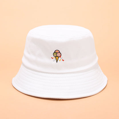 Korean version of fun ice cream embroidery fisherman hat Limorista